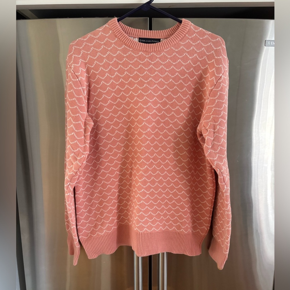 Kiel James Patrick Unisex Nantucket Red Wave Patterned Sweater